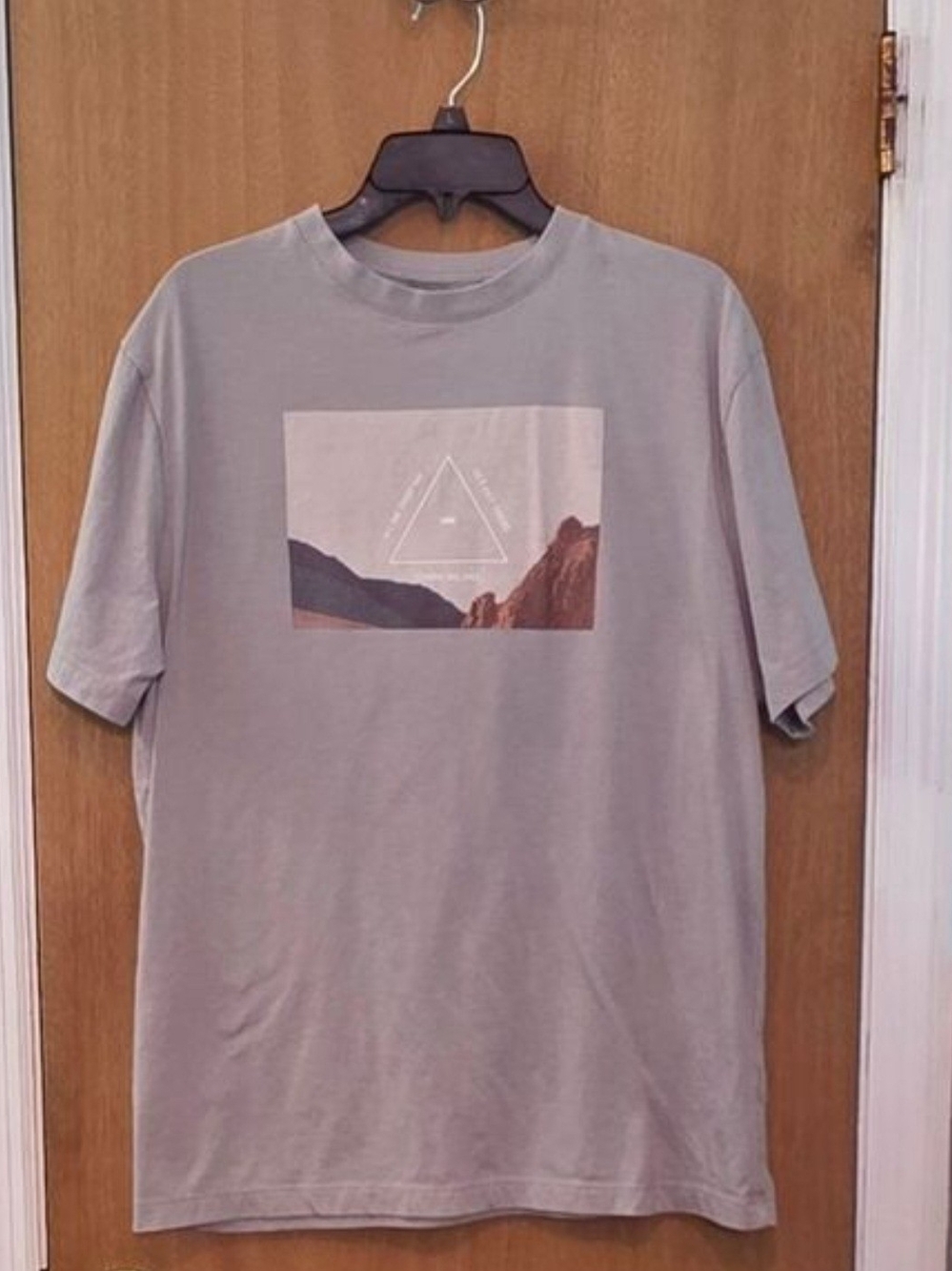 American Eagle Outfitters Gray Graphic Crewneck Tee